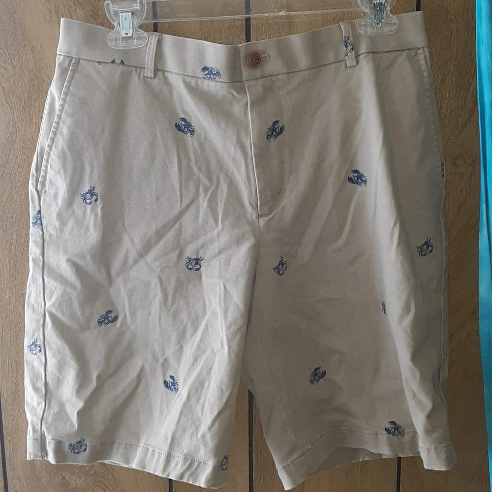 Men's Khaki Izod Saltwater Shorts W 30 I 9.5
